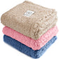 Luciphia 1 Pack 3 Calming Dog Blanket Fluffy Premium Fleece Pet Blankets Soft Sherpa Throw for Dogs Puppy Cat Beige/Pink/HazeBlue Large (41" x31")
