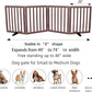 ZJSF Freestanding Indoor Dog Gate for House Foldable Wood Puppy Gate for Doorways Pet Gate for Stairs Extra Wide Pet Fence, Brown, 24" Height 4 Panels