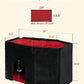 Gothic Cat Condo Cave for Indoor Cats, Spacious Indoor Coffin Cat House Bed,Large 20x13.5inch Bunk Perch, Stable Cubbie for Pets Rabbits, Halloween Red Black