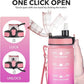 Enerbone Water Bottle, Leakproof BPA & Toxic Free, Motivational Water Bottle with Times to Drink and Straw, Fitness Sports Water Bottle with Strap for Office, Gym, Outdoor Sports