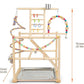 Bird Playground, Parrots Playstand for Small to Medium Birds, Perch Stand with 3 Ladders Playgym with Rope Perch, Swings Feeder Cups Bird Cage Accessories for Conure Cockatiel Lovebirds