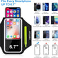 Phone Armband for Running Cell Phone Armband with Zipper Pocket for Earbuds Car Keys, Water Resistant Sport Arm Band for iPhone 16 15 12 11 Pro Galaxy S24 S20 Fit Up to 6.7'' with Phone Case
