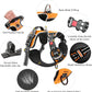 Timos Dog Harness Large Sized, No Pull with Neck Lockable Snap,No Choke Front Clip Dog Reflective Harness,Adjustable Metal Rings 3 Buckles,Easy Control Handle for Large Dogs Orange XL