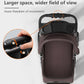 Pet Stroller with 3 Wheels for Small/Medium Pets, Portable Travel Foldable Carrier Jogger for Dog Cat Puppy Kitty, Rear Wheel Breaks, Storage Basket, Visible Mesh with Weather Cover (Coffee)