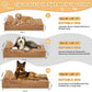 Orthopedic Dog Beds for Large Dogs, 7" Memory Foam Dog Beds with Waterproof Liner, Chew Proof Microsuede Cover, Removable and Washable, Nonskid Bottom, 48"x30" L Khaki
