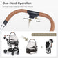 T6 Luxury Pet Stroller for Medium Dogs Up to 66lbs or 2 Small Pets – 3-in-1 Dog & Cat Stroller with Removable Carrier, Foldable & Lightweight (Beige & Net Wall)