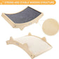 Double-Sided Cat Scratcher With Natural Sisal + Carpet Cloth, Durable Solid Wooden Structure Scratch Pad for Indoor Cats, Scratcher Lounge, 16.5 x 10.8in