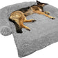 GGIB Calming Dog Bed Fluffy Plush Dog Mat for Furniture Protector with Removable Washable Cover for Large Medium Small Dogs and Cats (Large, Grey)