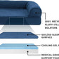 Furhaven Cooling Gel Dog Bed for Large Dogs w/ Removable Bolsters & Washable Cover, For Dogs Up to 125 lbs - Quilted Sofa - Navy (Blue), Jumbo Plus/XXL