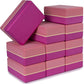 Sunshine Yoga 4" Striped Yoga Block, 10 Pack Bulk EVA Foam Yoga Blocks, Firm and Supportive Yoga Brick, Balance Foam for Stretching, Pilates, and Workout, 4" x 6" x 9"