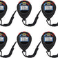 6 Pack Multi-Function Electronic Digital Sport Stopwatch Timer, Large Display with Date Time and Alarm Function,Suitable for Sports Coaches Fitness Coaches and Referees（Black）
