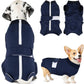 Lukovee Recovery Suit for Dogs, Zipper-On Onesie for Female Male Dog, Abdominal Wounds Cone E-Collar Alternative, Prevent Licking Spay (M, Dark Blue)