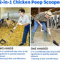 Chicken Poop Scooper, 2-in-1 Coop Litter Scoop, Heavy Duty Metal Adjustable Shovel for Sand/Litter