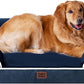 EHEYCIGA Egg-Crate Memory Foam Dog Bed, Waterproof, Navy, Large 41 x 27 x 6.5 inches, 100 lbs Capacity