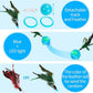 Cat Feather Toy Ball Automatic Moving Interactive Cat Toys for Indoor Cats, Self Rolling Electric Smart Tumbler Ball with Colorful Light and Big Feather Chasing Game (Blue)