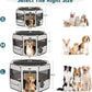 PETSFIT 29" Puppy Playpen with Removable Waterproof Mat & Zippered Roof | RV, Camping, Travel Dog Pen | Indoor/Outdoor Whelping & Cat Observation Space(29.5"x29.5"x16.5"H)