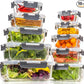 Glass Food Storage Containers with Lids Airtight, Glass Meal Prep Containers for Lunch, Glass Container Set, BPA Free（20 Pieces）