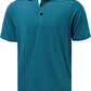 Golf Shirts for Men - Moisture Wicking Short Sleeve Performance Sport Casual Striped Collared Mens Polo Shirt