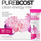 Pureboost Clean Energy Booster, Refreshing Energy Drink Mix with B12 Vitamins, Electrolytes, Antioxidants, Sugar-Free with No Sucralose (Berry Boost, 30 Count)