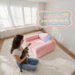 Cute Cat Couch with Soft Pillow, Supportive Dog Couch, Cat Sofa with Removable Cover，Cute Rainbow Shaped, 24 Inch