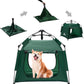 Outdoor Waterproof Pet Automatic Camping Tent, Pop up Cave Bed for Indoor Cats and Small Dogs, Portable Cat House Dog House, Army Green.