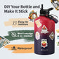 One Gallon Water Bottle Insulated, Triple Wall Vacuum Cold for 48 Hrs & Leak-proof & Non-BPA, 128oz Large Sports Stainless Steel Water Jug with Paracord Handle Straw Spout Lids & DIY Stickers