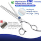 7'' Dog Grooming Scissors CNC 440C Blades Sharp and Durable Polished Chunker Dog Shears with Blue Diamond Adustable Screws Easy to Use for Groomer and Home User