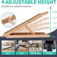 Dog Ramp, Adjustable Height Wooden Folding Pet Ramp for Bed, Couch,SUV-High Traction, Portable Paw Ramps for Small & Large Old Dogs & Cats - Furniture Quality