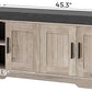 2-Tier Storage Bench, Shoe Bench with Thickened Padded Seat Cushion, Entryway Bench with 4 Doors, Adjustable Shelf, 13.8" D x 45.3" W x 18.5" H, for Entryway, Living Room, Bedroom, Greige