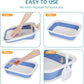 Collapsible Kitten Litter Box, ShineMe Open Top Small Cat Litter Box with Scoop and Litter Bag, Anti-Splash Waterproof Kitty Toilet Potty Pan for Sick Frail Cat 17" x 13.5", Blue