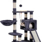 Heybly Cat Tree, Cat Tower for Indoor Cats with Scratching Board, Multi-Level Cat Furniture Condo with Feeding Bowl Smoky Gray HCT010SG