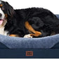 EHEYCIGA Memory Foam XL Dog Bed for XLarge Sized, Extra Large Orthopedic Dog Sofa with Sides and Waterproof Liner, Washable Bolster Pet Couch with Removable Cover, 42x30x7.5 Inch, Navy