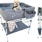 Elevated Dog Bathtub, Portable Dog Washing Station for Home with Towel Bar & Storage, Folding Pet Bath Tub for Small & Medium Dogs