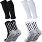 2 Set Grip Soccer Socks with Shin Guard Sleeves Non Slip Soccer Leg Sleeve Socks for Men Women