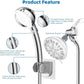 Hibbent Dog Sprayer Attachment Set for Pet Bathing and Dog Washing with 119 Inch Hose, Brass Shower Arm Diverter Valve, Handheld Shower Head, Bathroom Hose Sprayer Head Kit