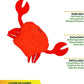 ZOOMIE Crab - Refillable Catnip Toy + Catnip | High Potency Hand Harvested Fresh | Soft Plush for Engaging Play