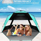 OutdoorMaster Beach Tent with Blackout Shelter Technology, Portable Beach Shade Sun Shelter Canopy for 4-6 Person with UPF 50+ UV Protection, Easy Setup Pop Up Tent Family Size