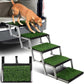 Extra Wide Dog Stairs for Car, Portable Folding Dog Steps for Large Dogs with Non-Slip Grass Rug for Cars, SUV, Trucks, Lightweight Pet Ramps Supports Up to 200 lb, 5 Steps