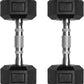 RitFit 5-650 LBS PVC Encased Hex Dumbbell Sets with Optional Rack for Home Gym, Hand weight with Chrome Handle for Strength Training, Workouts