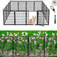 Garden Fencing 36 inch High, 10 Panels Total 22.1 Ft(L) Dog Fence Outdoor for Yard, Gate 21 inches Wide with Low Sills. Animal Barrier Fence, Fencing for Garden Beds, Rabbit Fences