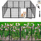 Garden Fencing 32 inch High, 12 Panels Total 26.6 Ft(L) Dog Fence Outdoor for Yard, Gate 21 Inches Wide with Low Sills. Fencing for Garden beds, Animal Barrier Fences, Rabbit Fence