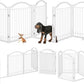 BHG Metal No-Assembly Freestanding Dog Gate with Door Walk Through, Extra Wide 120", Extra Tall 32" Pet Gate, Accordion Puppy Folding Playpen Dog Fence, with 2PCS Support (White, 5 Panels)