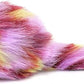 CHIWAVA 6PCS 3.1" Long Haired Furry Mice with Rattle Gradient Color Small Cat Toy Mouse Kitten Interactive Toy