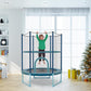 GYMAX 5FT Trampoline for Kids, ASTM Approved with Safety Net & Kitten Trapeze Rings, Indoor/Outdoor