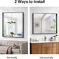 Black Bathroom Mirror, 30x36 Inch Rectangular Framed Mirror, Large Wall Mounted Bathroom Vanity Mirror Over Sink for Bedroom,Restroom, Living Room, Hangs Vertically or Horizontally
