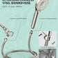 Filtered Shower Head with Handheld, High Pressure 9 Spray Mode Brushed Nickel Showerhead with Filters, detachable shower head,Water Softener Filters Beads for Hard Water - Remove Chlorine