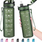 Enerbone Water Bottle, Leakproof BPA & Toxic Free, Motivational Water Bottle with Times to Drink and Straw, Fitness Sports Water Bottle with Strap for Office, Gym, Outdoor Sports