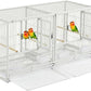 Combo Stacker Center Divided Breeder Breeding Bird Flight Double Rolling Cage for Aviaries Canaries Cockatiels Lovebirds Finches Budgies Small Parrots One Stacker