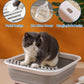 BNOSDM Collapsible Small Cat Litter Box for Kittens Open Potty Pan Foldable Cat Toilet with Scoop Senior Kitty Travel Shallow Litters Boxes Anti-Splash Waterproof Grey 17.7"×13.4"