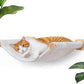 Cat Wall Hammock Shelves, Dual-Sided Cat Bed with Canvas & Plush Fabric, Wall Mounted Shelf for Large Cats, Space-Saving Perch for Lounging & Napping